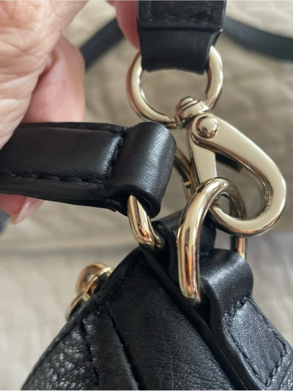 kate spade Black Pebbled Leather Crossbody with Gold Hardware